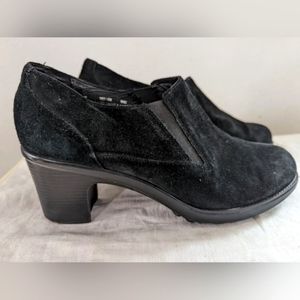 Dansko Black Suede Stacked Heel Slip On size 42 US 10